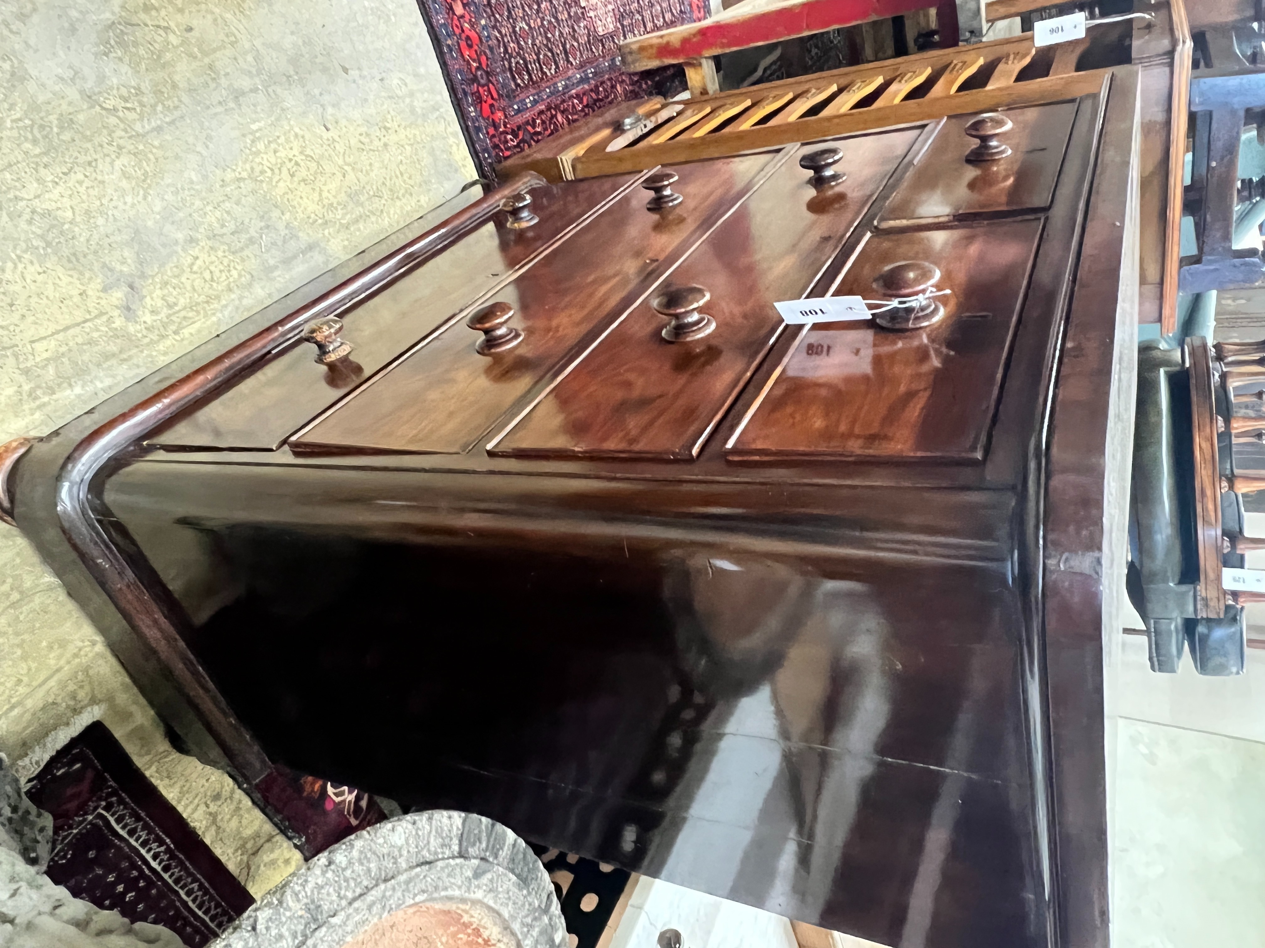 A Victorian mahogany chest, width 100cm, depth 49cm, height 110cm